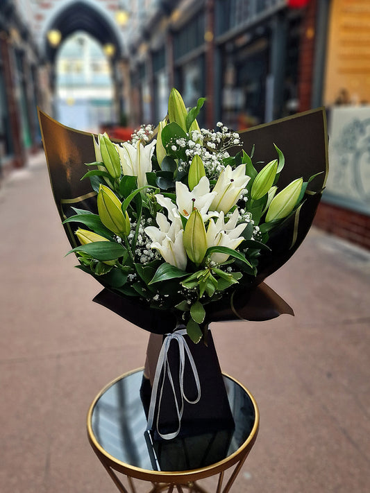 White or Pink Premium Oriental Lilly Bouquets